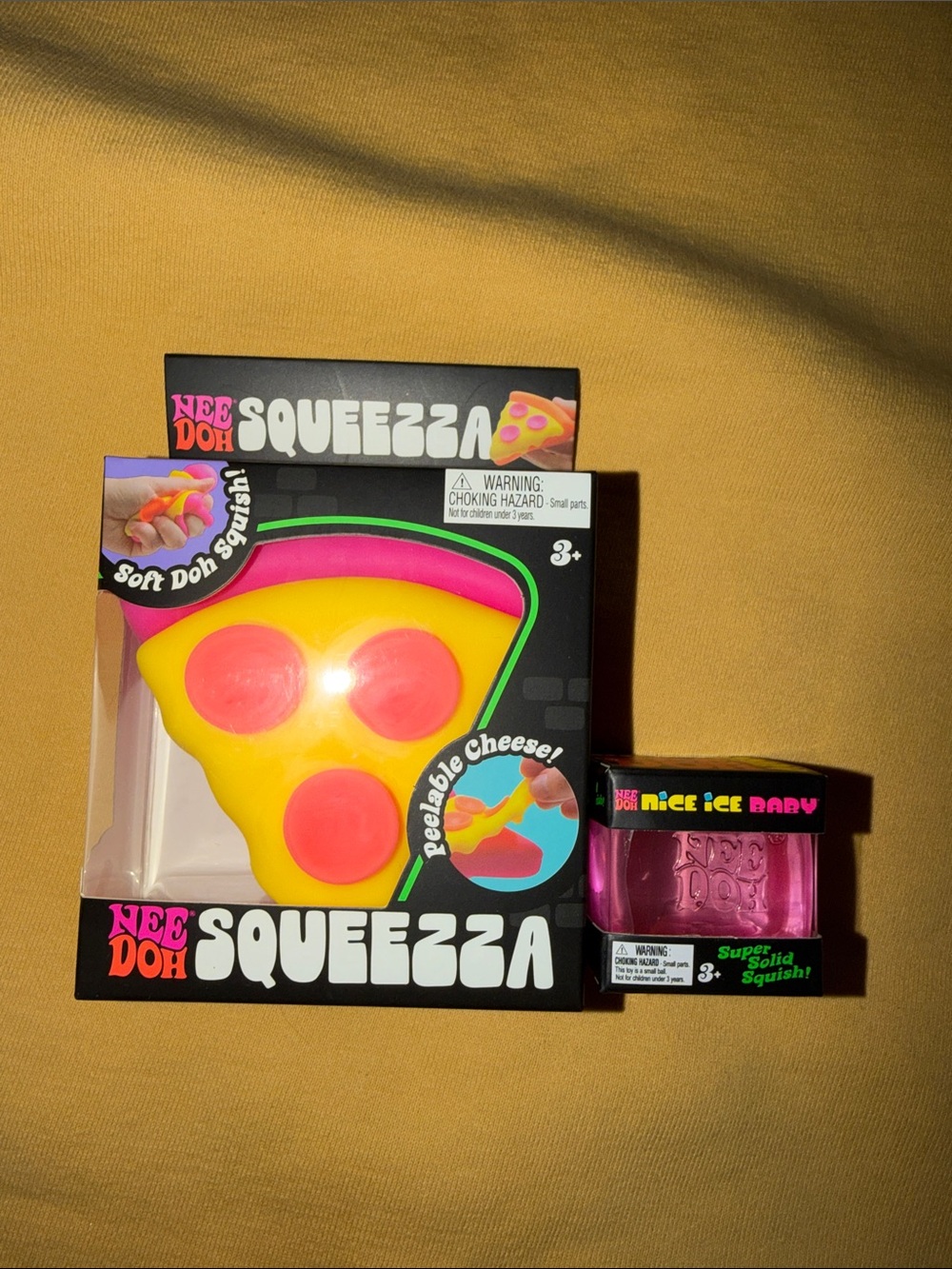 Needoh Squeezza Pizza Pink & Nice Ice Baby Pink Bundle